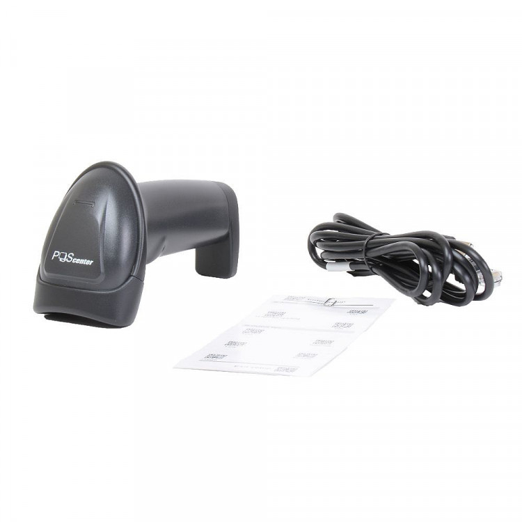Сканер штрих-кода Poscenter HH 2D2 HD, ручной, USB, черный, с кабелем 2,0 м артикул 736525