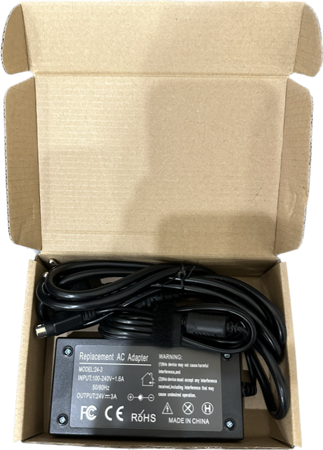 Блок питания для ККТ 24V 3A с сетевым кабелем артикул 41683