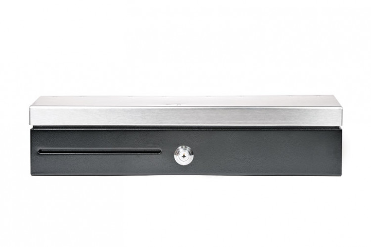 Денежный ящик АТОЛ FlipTop-MB черный, 460*170*100, 24V, верхняя крышка из нержавеющей стали + крышка для инкассации артикул 38723 верхняя крышка из нержавеющей стали + крышка для инкассации